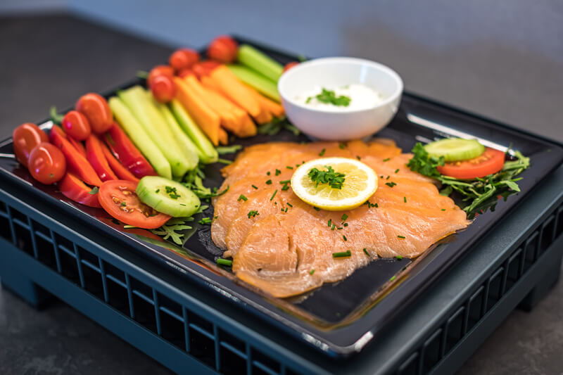 Lachs und Gemüse
